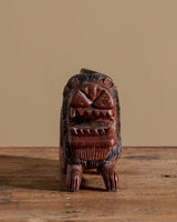 Wooden Lion Hand Carved Block Statue, 1970's