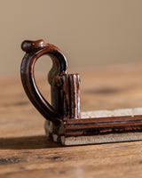 Studio Pottery Handled Butter Holder, Signed