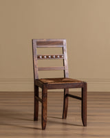 Set of 4 Art Deco Walnut & Rush Dining Chairs, France, 1940's