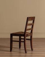 Set of 4 Art Deco Walnut & Rush Dining Chairs, France, 1940's