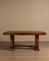 Art Deco Walnut Writing Desk / Dining Table, France, 1940's