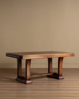 Art Deco Walnut Writing Desk / Dining Table, France, 1940's