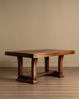 Art Deco Walnut Writing Desk / Dining Table, France, 1940's
