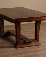 Art Deco Walnut Writing Desk / Dining Table, France, 1940's