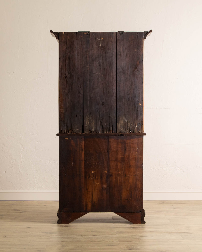 American Pine & Maple Stepback Cupboard, 19th Century