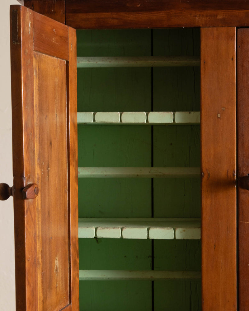 American Pine & Maple Stepback Cupboard, 19th Century