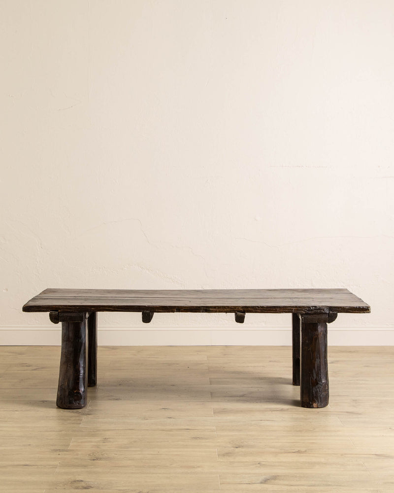 Dark Aged Chunky Wood Coffee Table