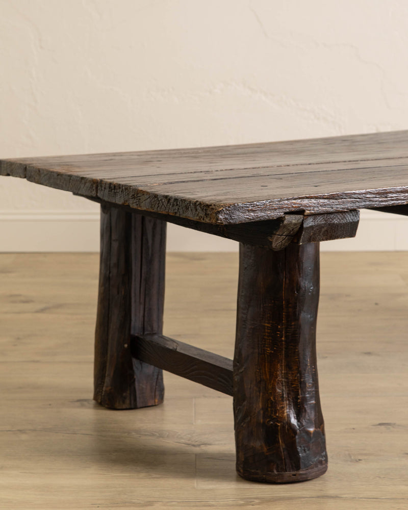 Dark Aged Chunky Wood Coffee Table