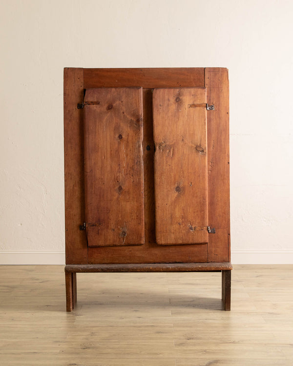 Primitive European Pine Cabinet w/ Hand Forged Hinges