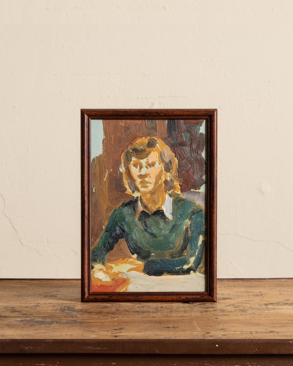 Drawing Teacher Oil Painting by Larisa Zakharova, 1970's