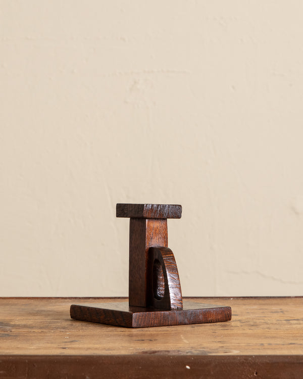 Arts & Crafts Wooden Taper Holder, 1930's