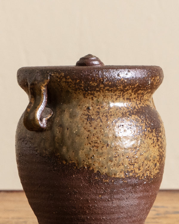 Studio Pottery Lidded Urn Style Vase, Signed