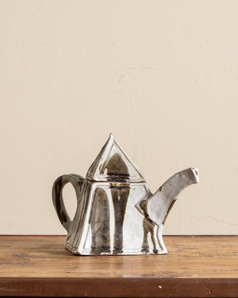 Cubist Studio Pottery Art Teapot, Signed, 1984