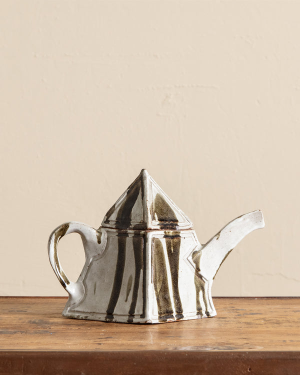 Cubist Studio Pottery Art Teapot, Signed, 1984