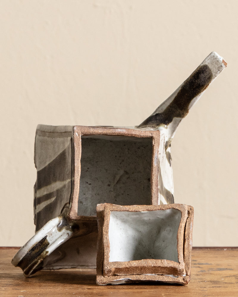 Cubist Studio Pottery Art Teapot, Signed, 1984