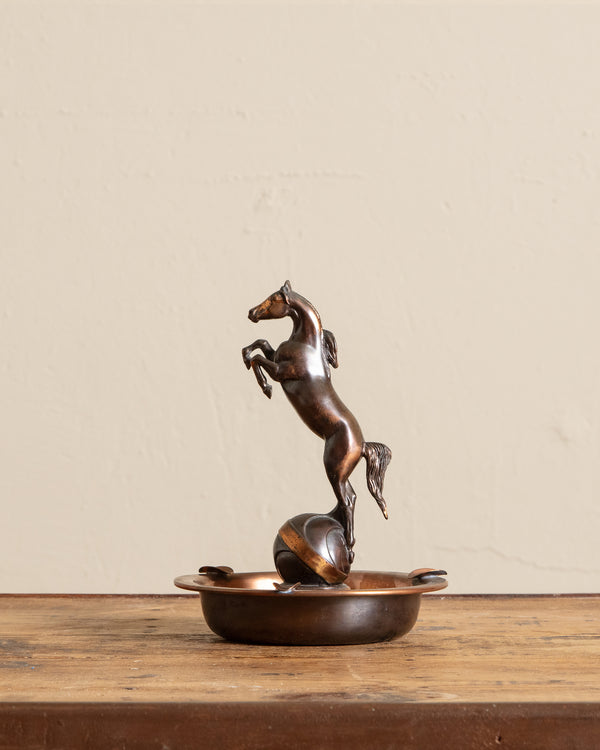 Copper Brass Horse Ashtray