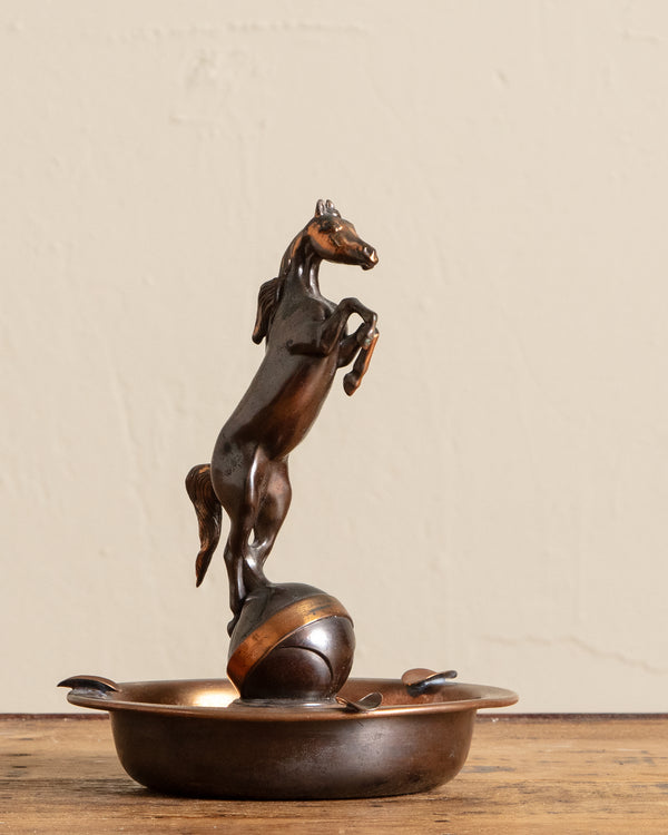 Copper Brass Horse Ashtray