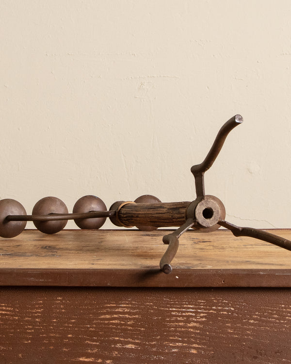 32" Tall Reed & Iron Tripod Candelabra