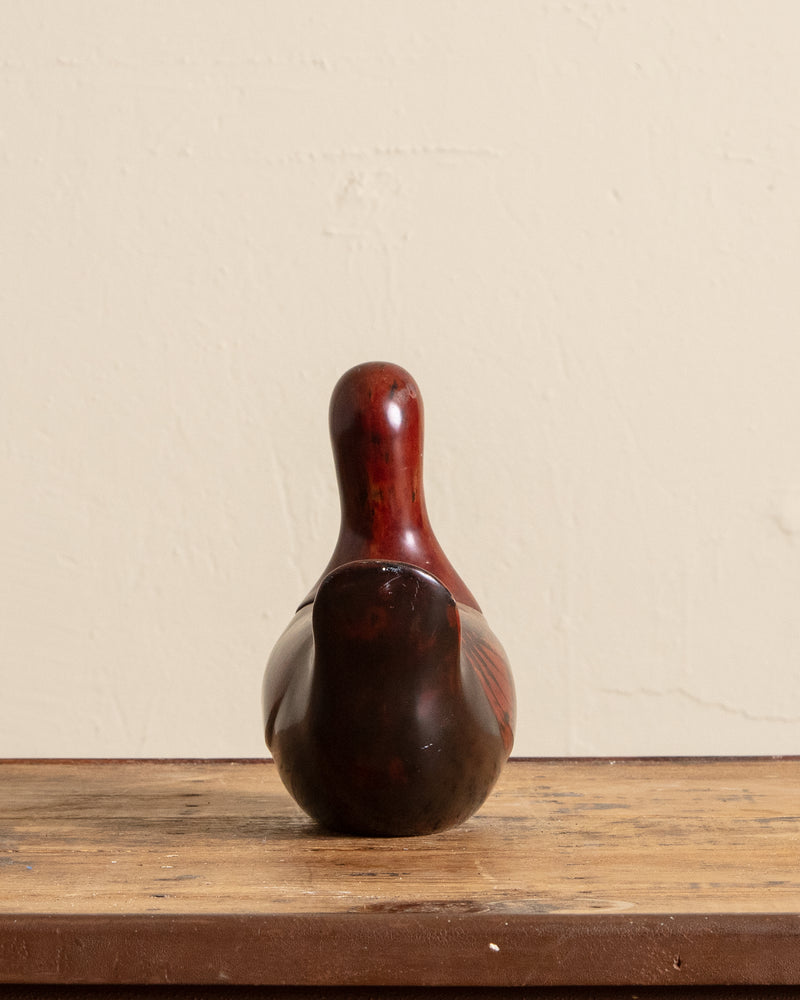 Chinese Lacquered Wooden Duck Box