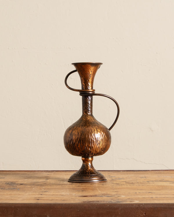 Abstract Hammered Copper Art Vase