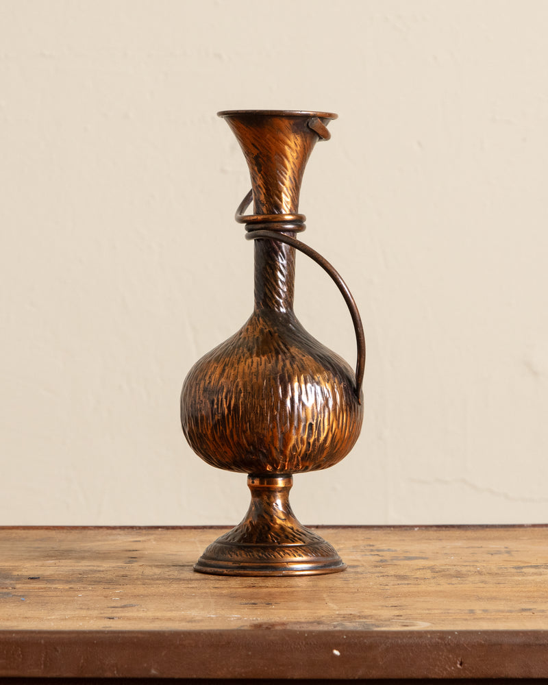 Abstract Hammered Copper Art Vase