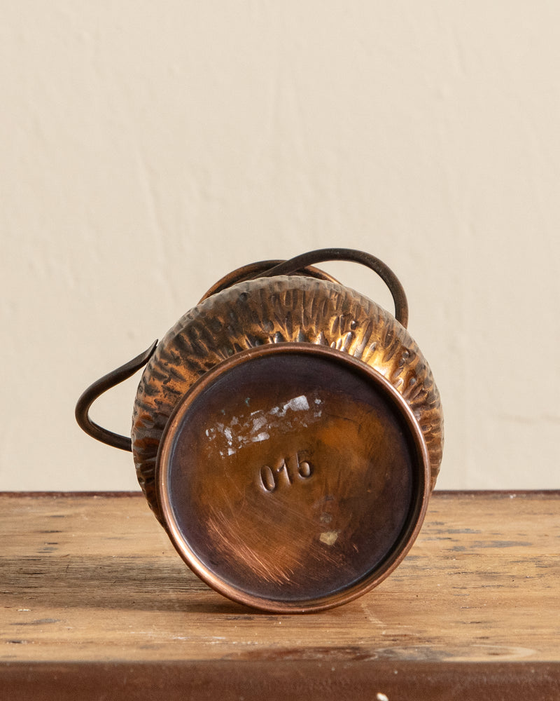Abstract Hammered Copper Art Vase