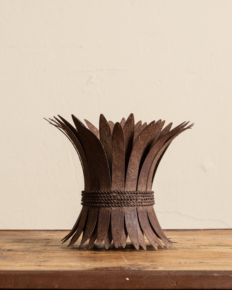 Rustic Wheat Candle Holder / Planter