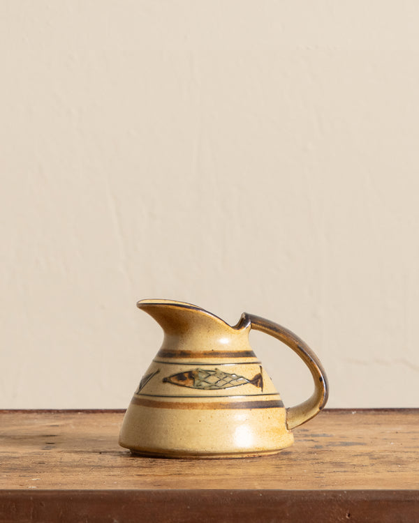 Small Ceramic Pitcher w/ Fish Painting