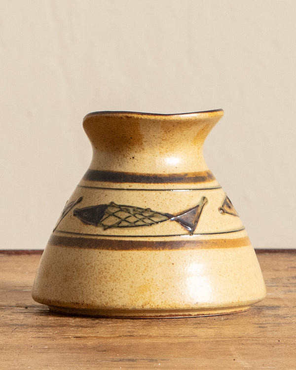 Small Ceramic Pitcher w/ Fish Painting