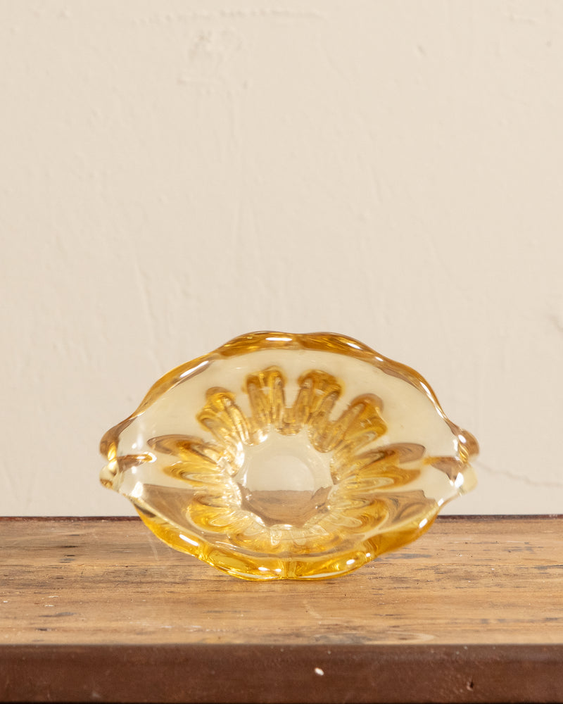 Yellow Murano Fluted Glass Vase