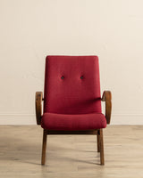 Pair of Jaroslav Smidek Beech Lounge Chairs, Czechoslovakia, 1970's