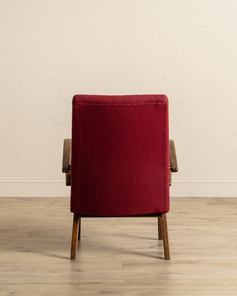 Pair of Jaroslav Smidek Beech Lounge Chairs, Czechoslovakia, 1970's