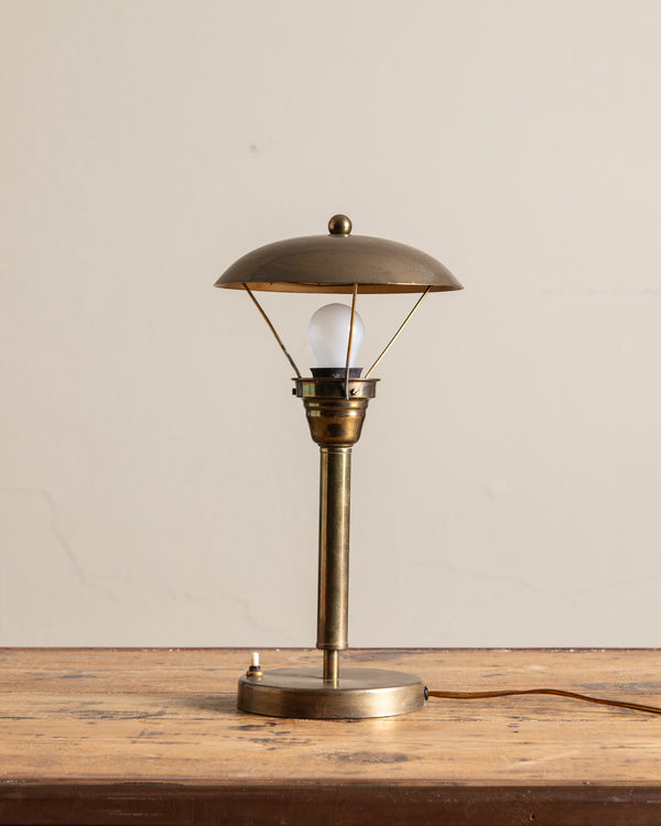 Art Deco Brass Mushroom Lamp, Italy, 1920's