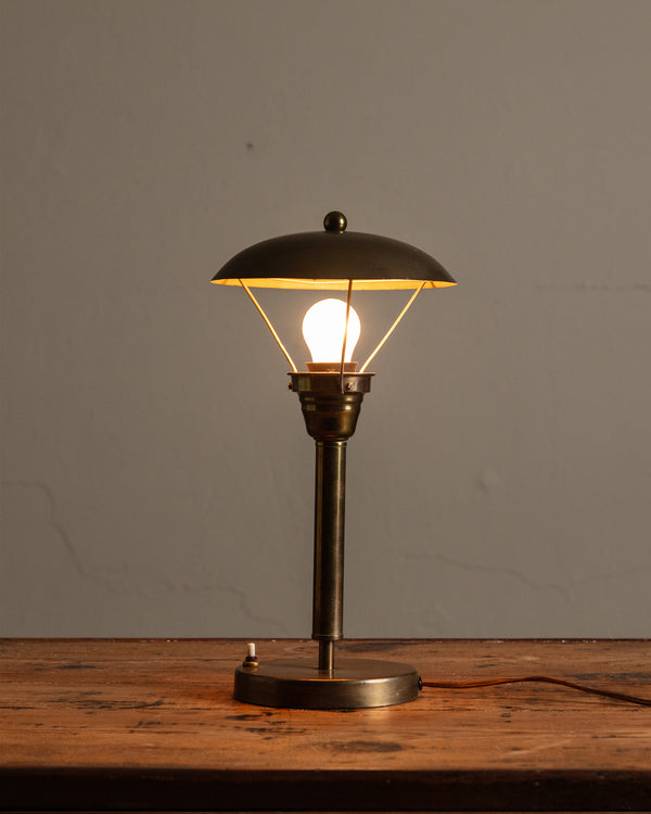 Art Deco Brass Mushroom Lamp, Italy, 1920's