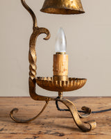 Spanish Wrought Iron Brutalist Table Lamp, France, 1950's