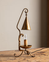 Spanish Wrought Iron Brutalist Table Lamp, France, 1950's