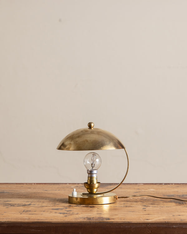 Art Deco Brass Bauhaus Table Lamp, 1930's
