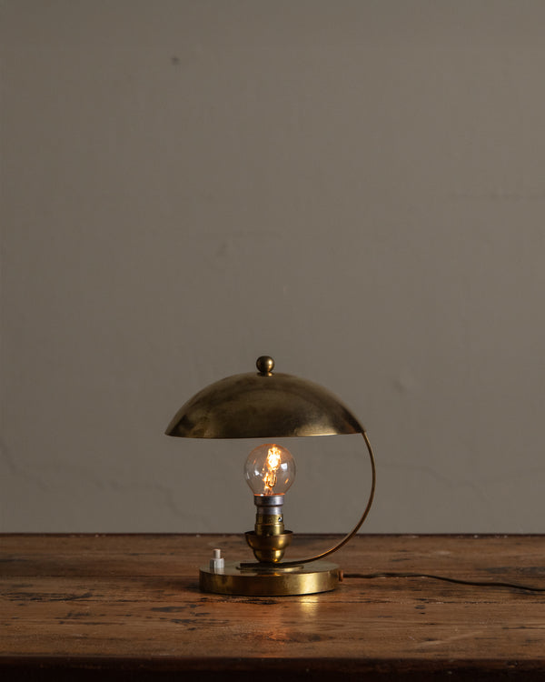 Art Deco Brass Bauhaus Table Lamp, 1930's
