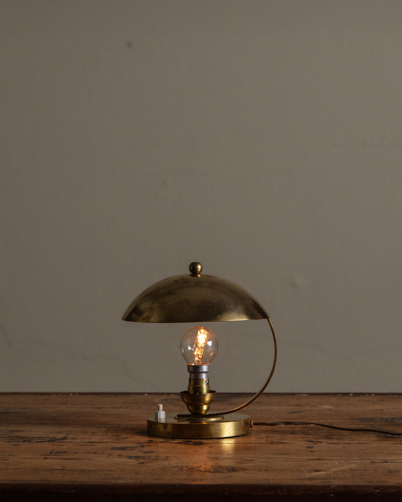 Art Deco Brass Bauhaus Table Lamp, 1930's