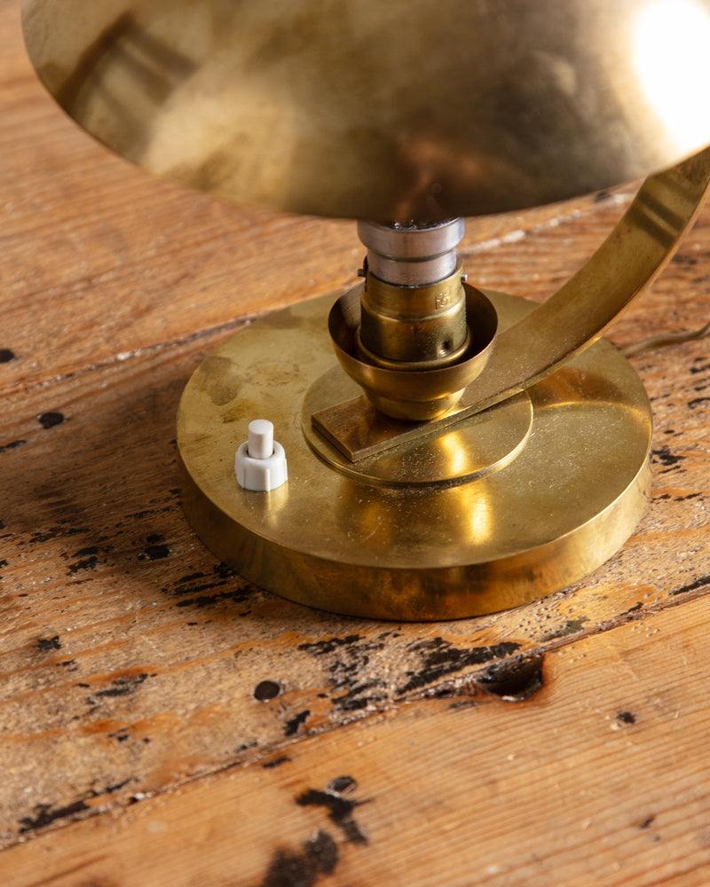 Art Deco Brass Bauhaus Table Lamp, 1930's