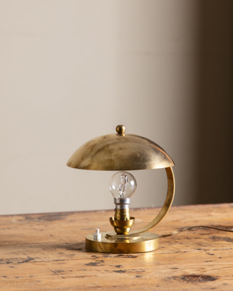 Art Deco Brass Bauhaus Table Lamp, 1930's