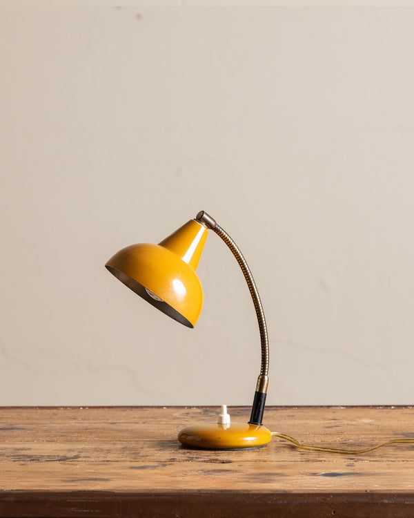 Mid Century Mustard Enamel Desk Lamp, Italy, 1950's