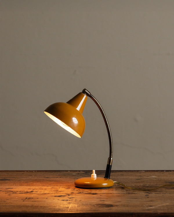 Mid Century Mustard Enamel Desk Lamp, Italy, 1950's