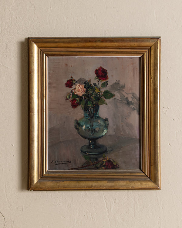 Spanish School Still Life of Roses by Joaquín Asensio, Spain, 1930's
