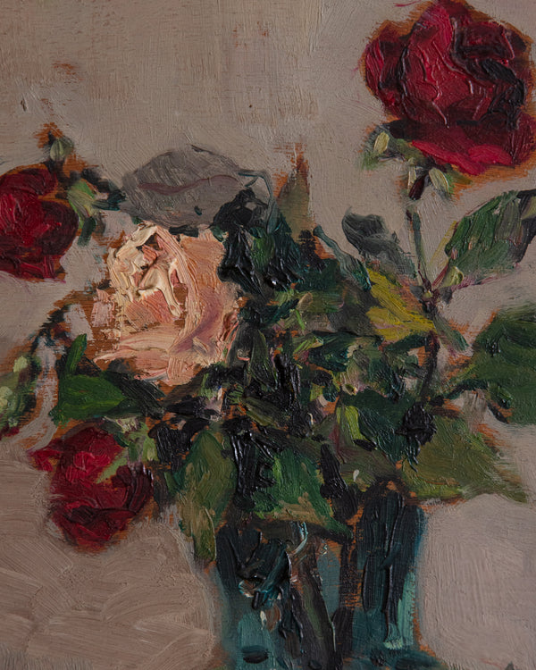 Spanish School Still Life of Roses by Joaquín Asensio, Spain, 1930's