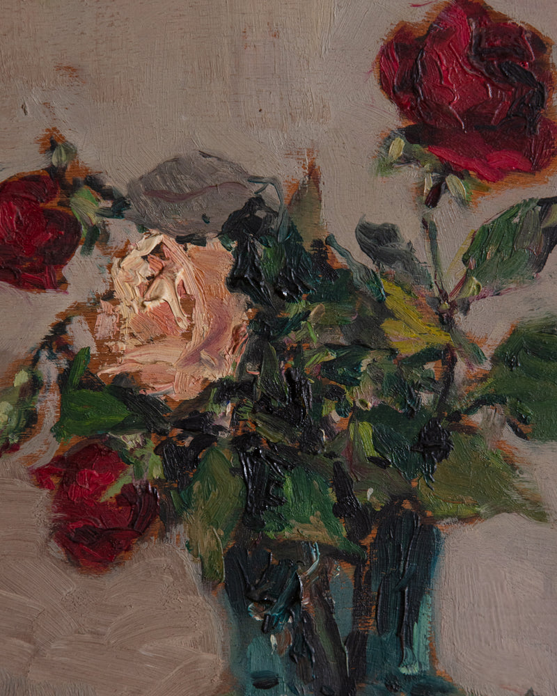 Spanish School Still Life of Roses by Joaquín Asensio, Spain, 1930's
