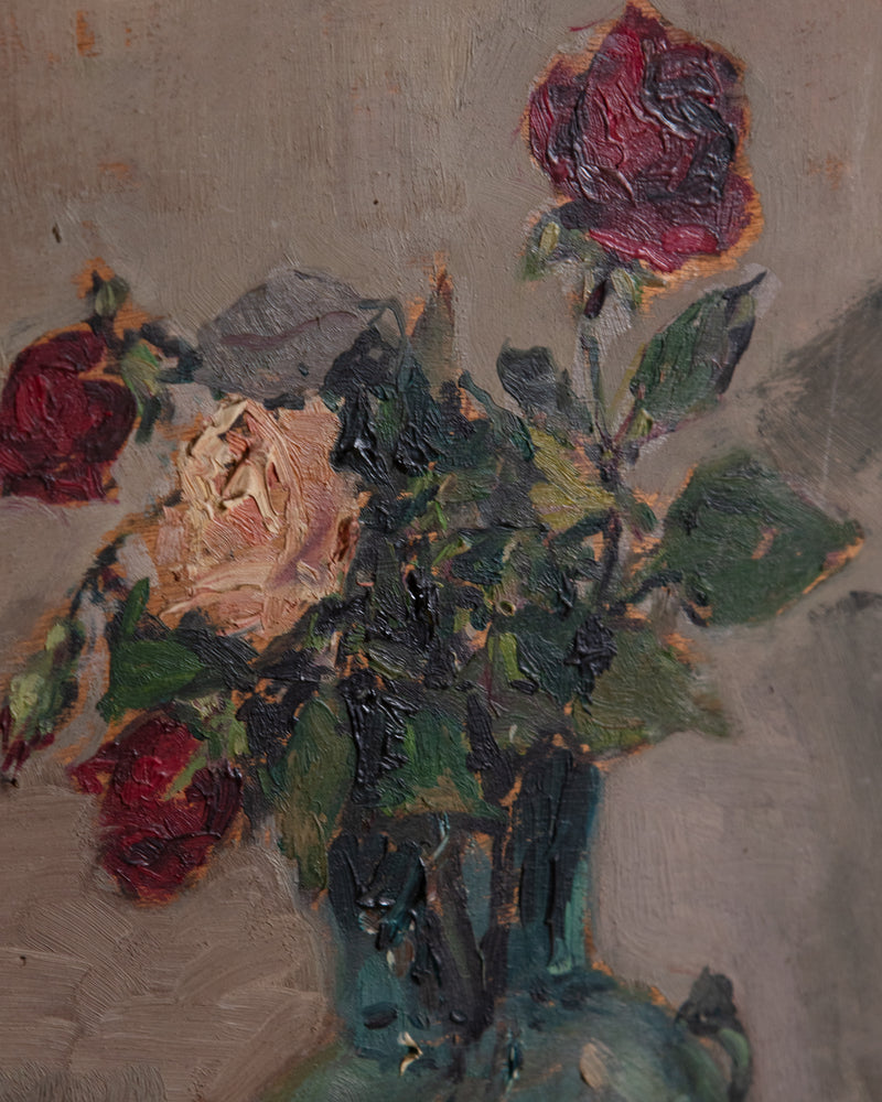 Spanish School Still Life of Roses by Joaquín Asensio, Spain, 1930's