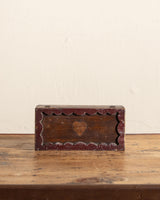 Folk Art Scallop Wood Box w/ Signature