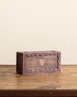 Folk Art Scallop Wood Box w/ Signature