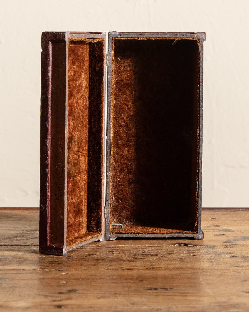 Folk Art Scallop Wood Box w/ Signature
